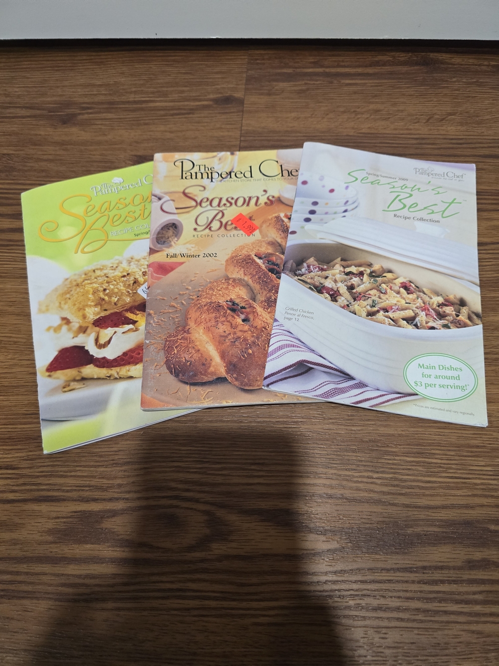 Pampered Chef Seasons Best Recipe Booklets - Green, Orange & White Covers